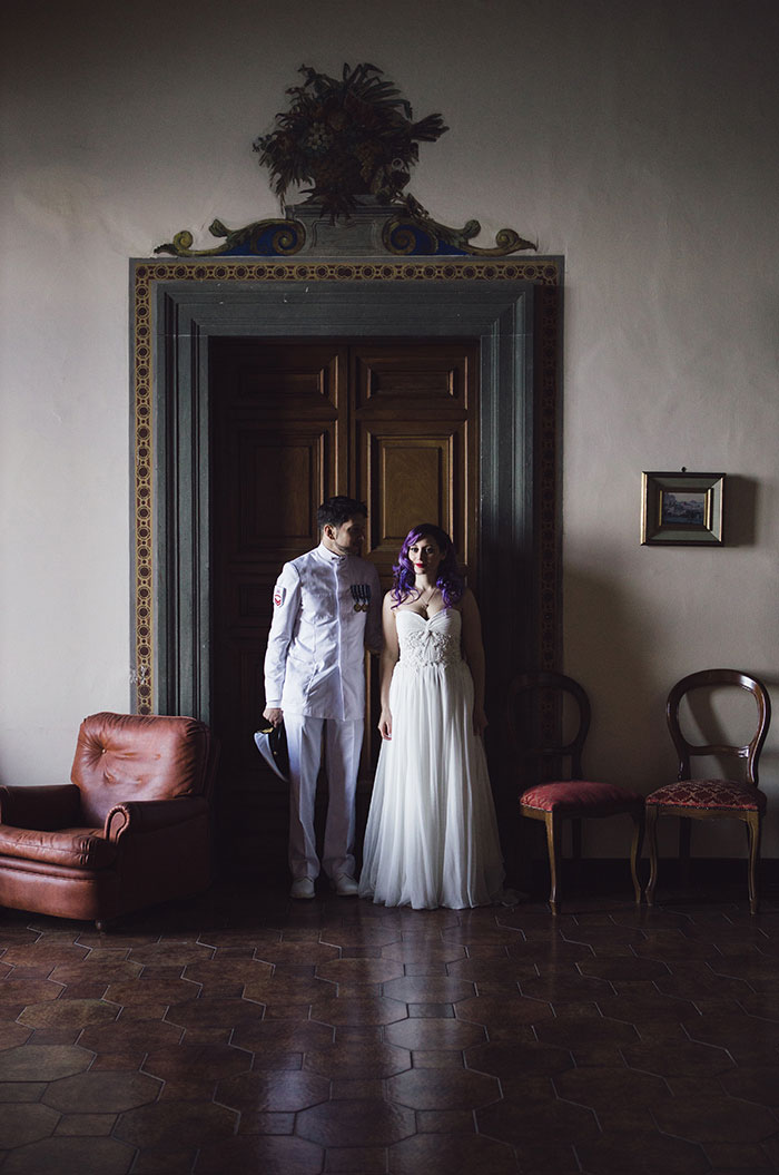 bride and groom portrait in Italy