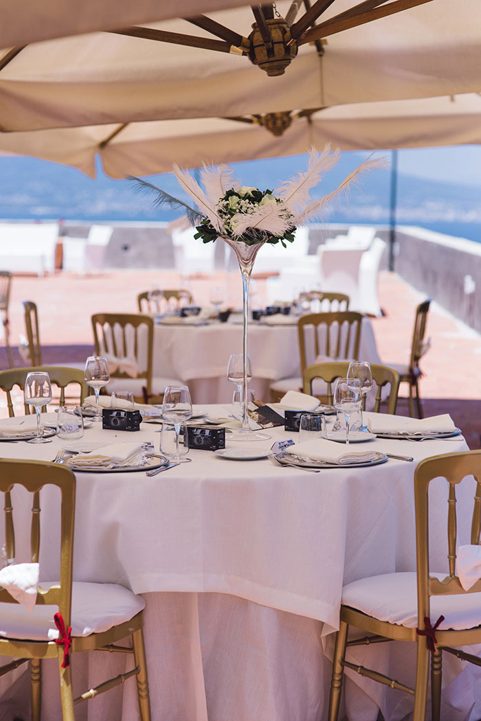 Italian wedding reception table set-up