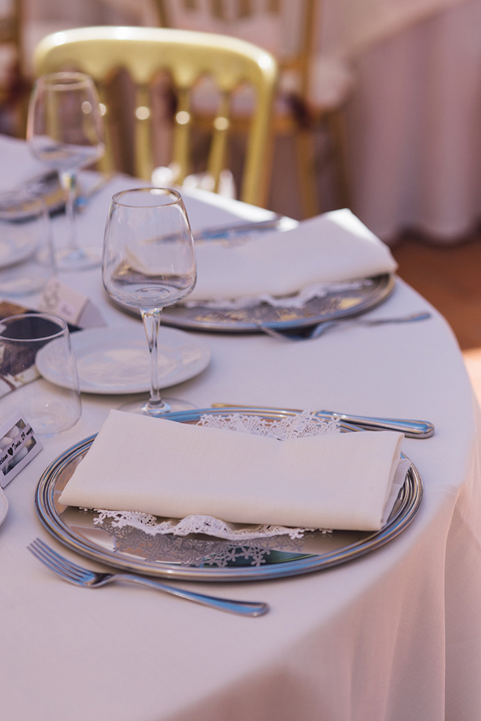 Italian wedding reception place setting