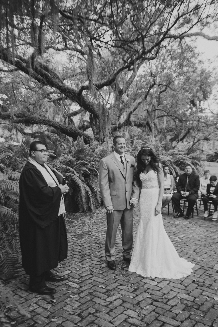 bride and groom being presented as husband and wife