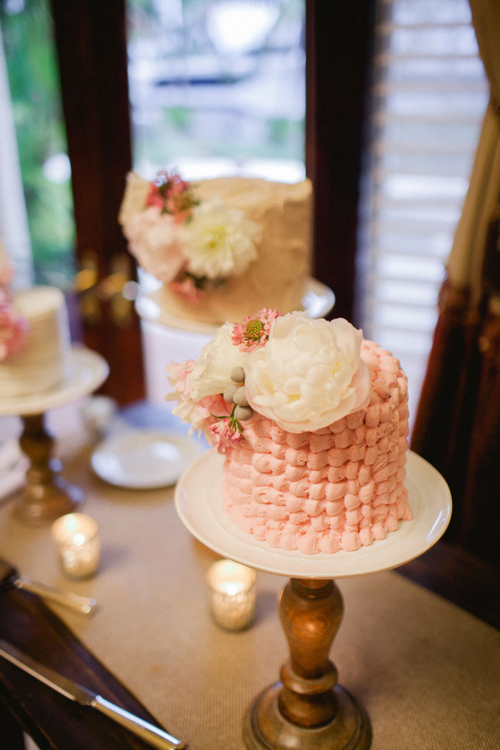 small wedding cake with flowers