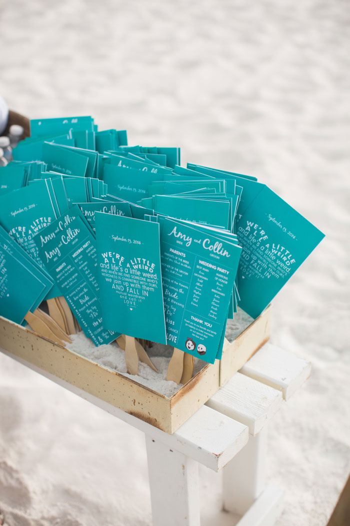 turquoise beach ceremony wedding programs