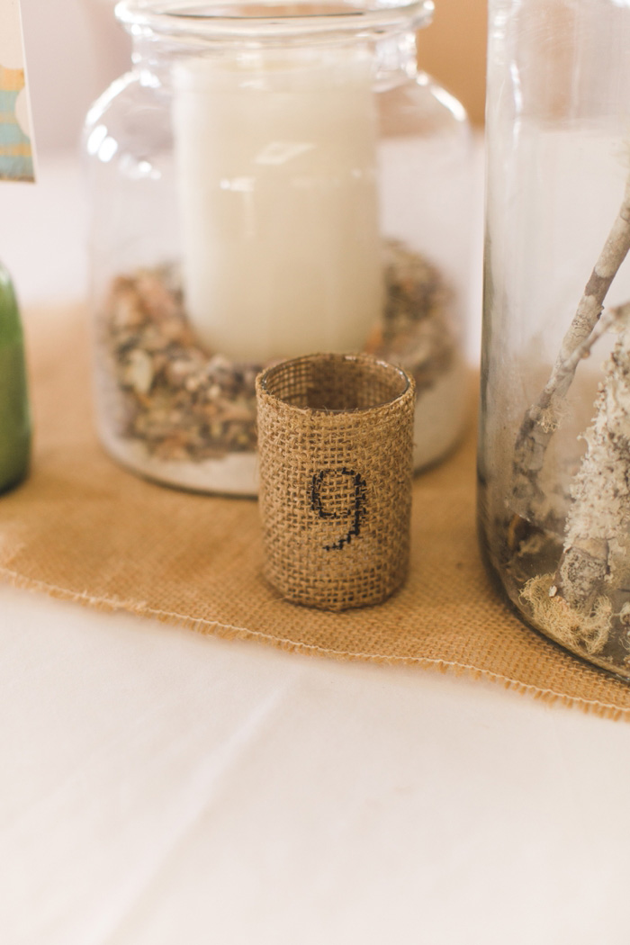 burlap table number