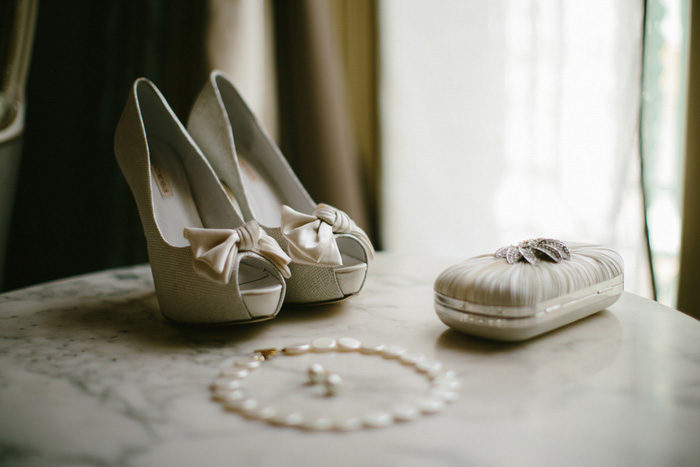 bride's accessories laid out