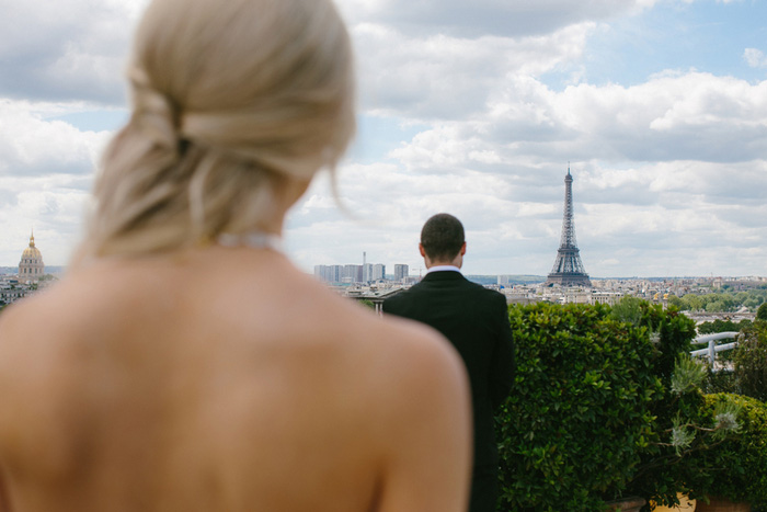 bride and groom first look