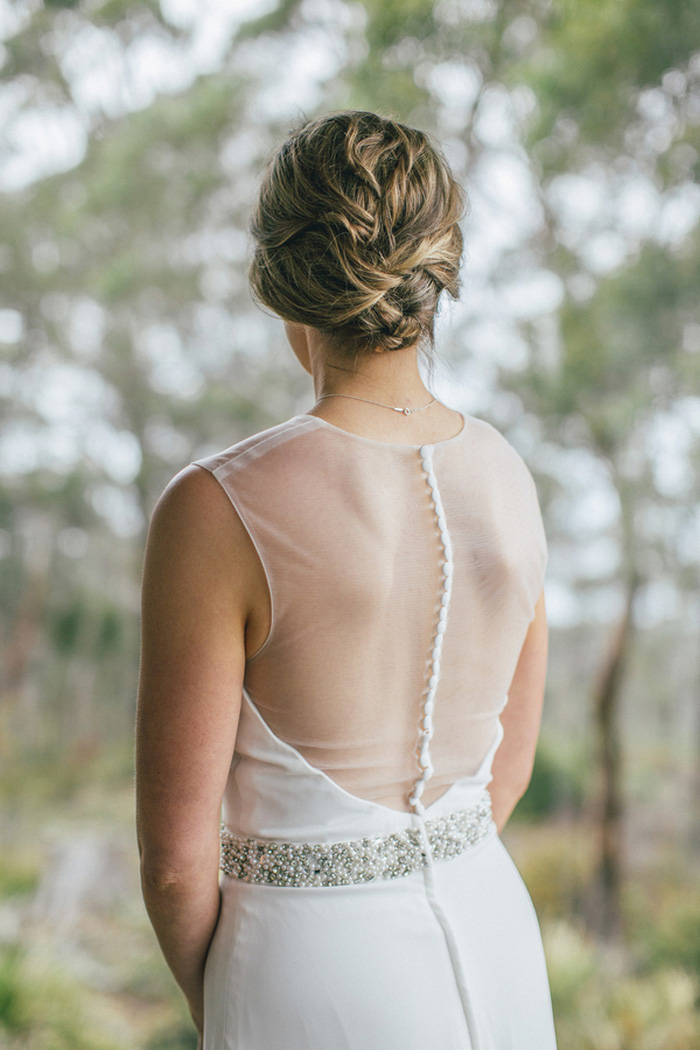 bride portrait front the back