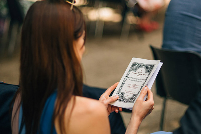 guest reading wedding program