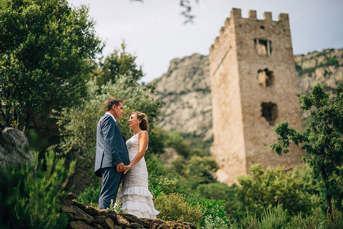 bride and groom portrait in France