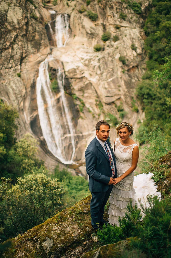 bride and groom portrait in rural France