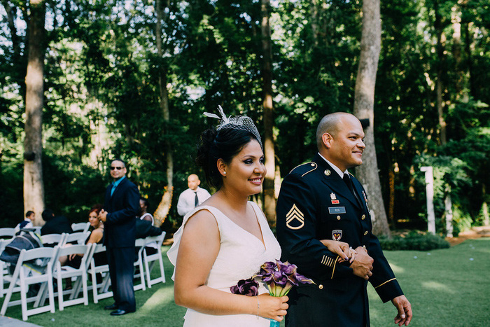 bride and groom walking back down aisle