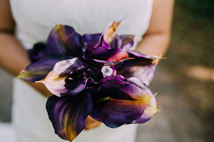 wedding ring in bouquet