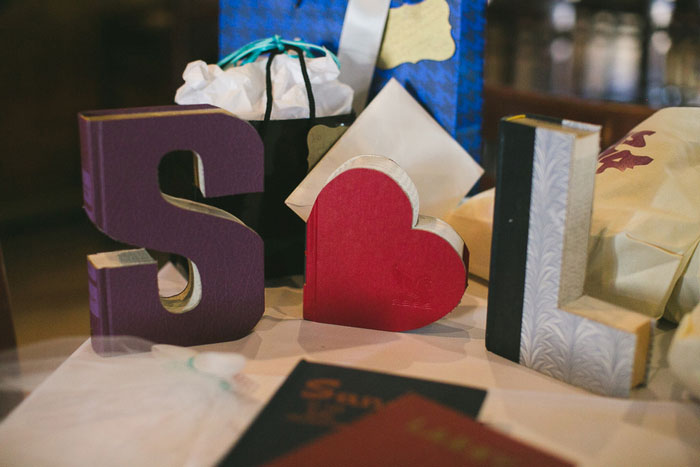 bride and groom initials at reception