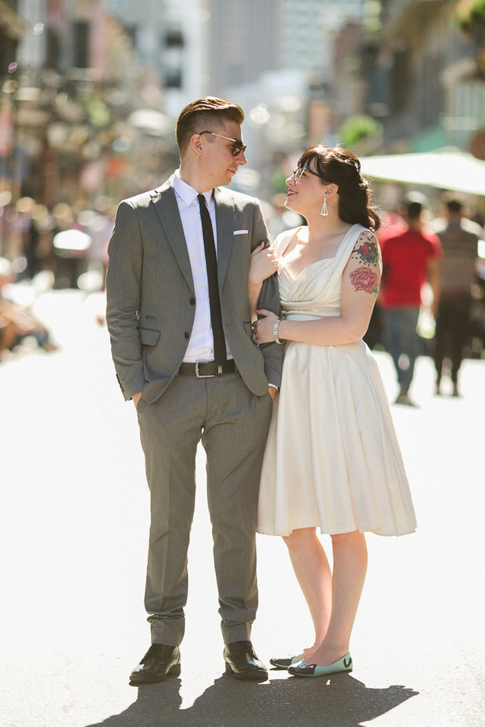 bride and groom portrait in New Orleans