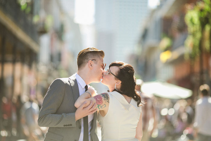 bride and groom portrait in New Orleans