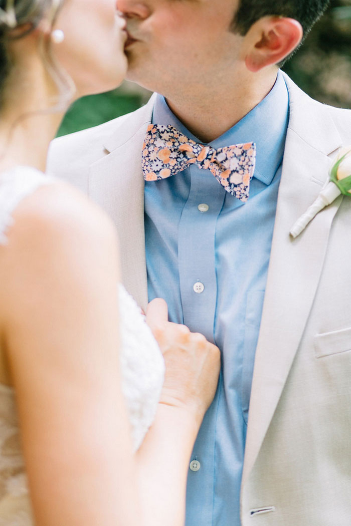 groom's floral bow tie