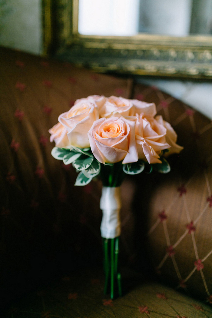 pink rose wedding bouquet