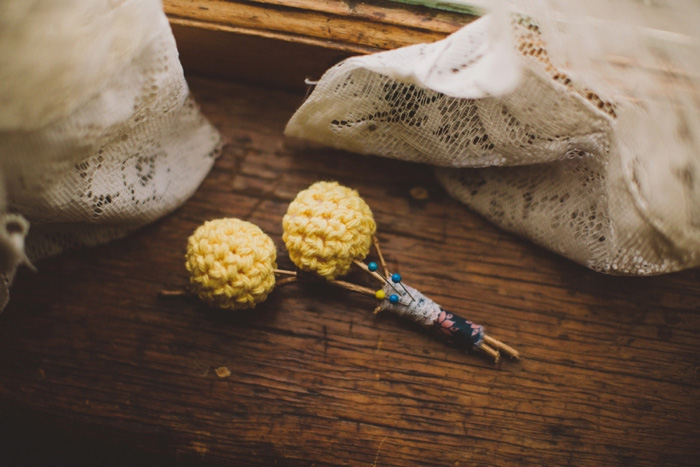 knitted boutonniere