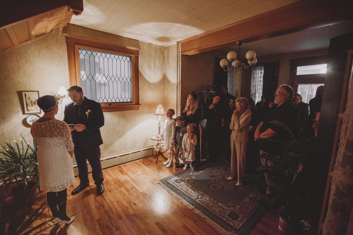 living room elopement ceremony