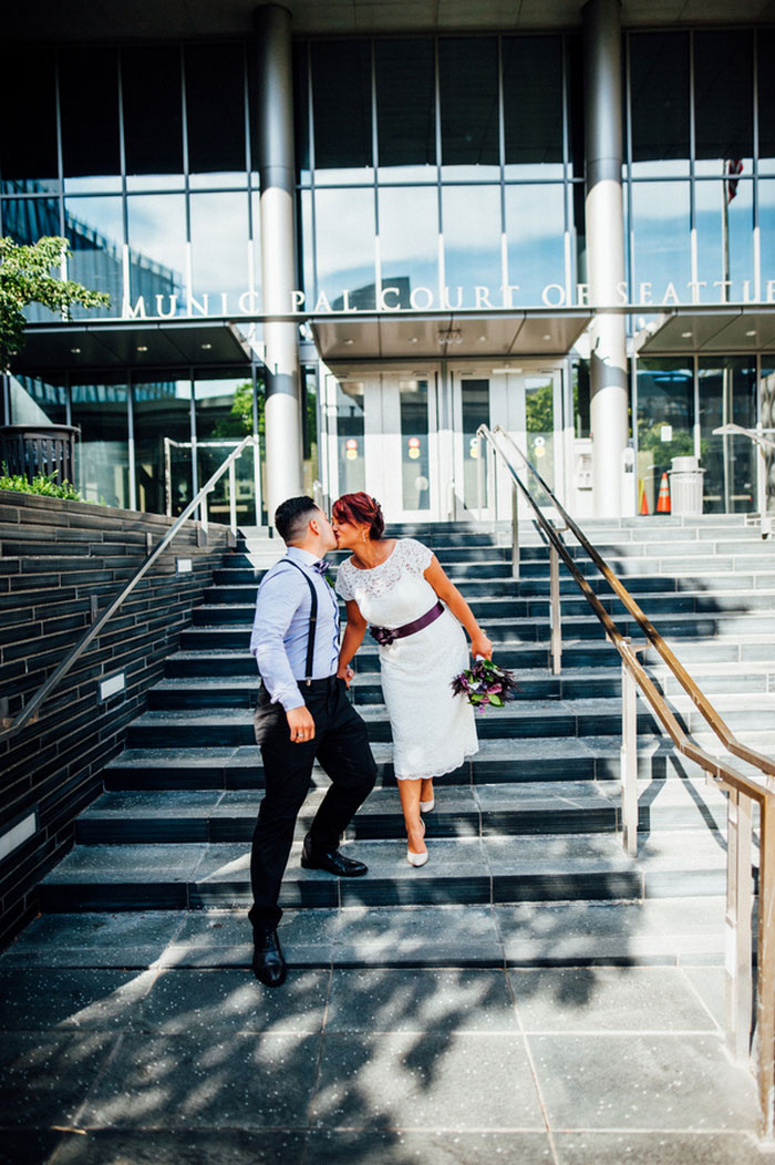 Bride and groom portrait in Seattle