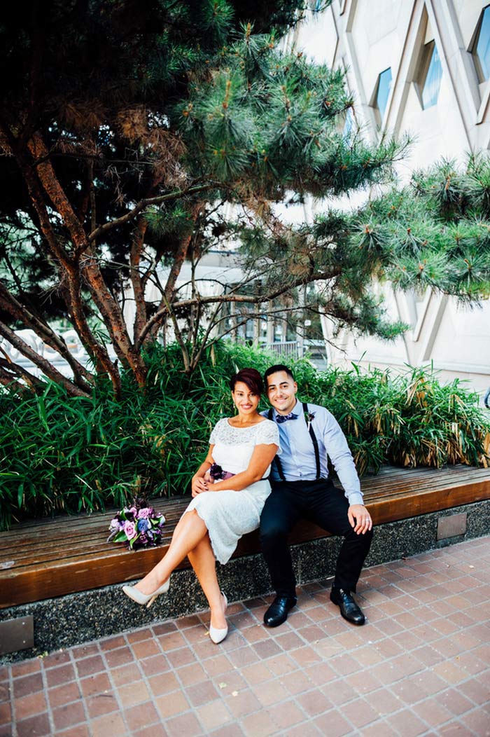 Bride and groom portrait in Seattle