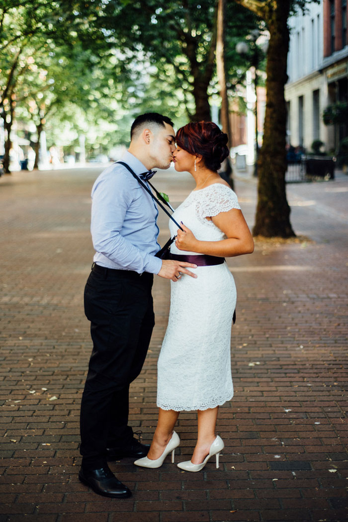 bride and groom portrait in Seattle