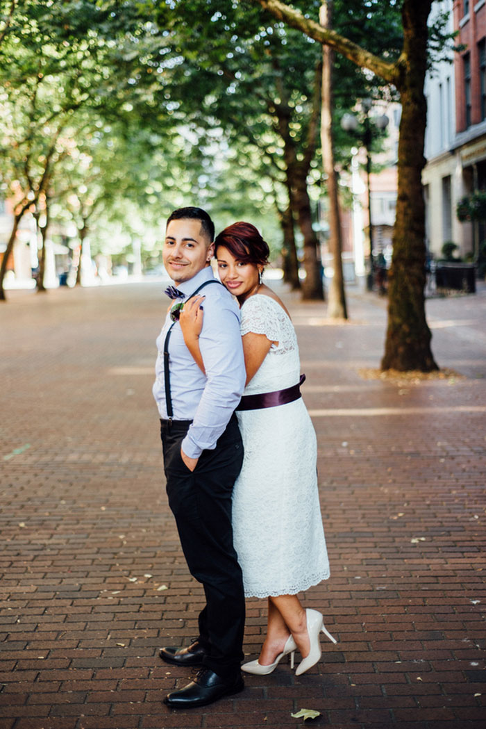 bride and groom portrait in Seattle