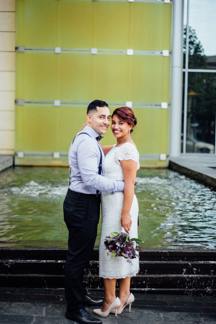 Bride and groom portrait in Seattle
