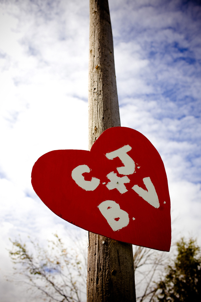 heart shaped wedding sign