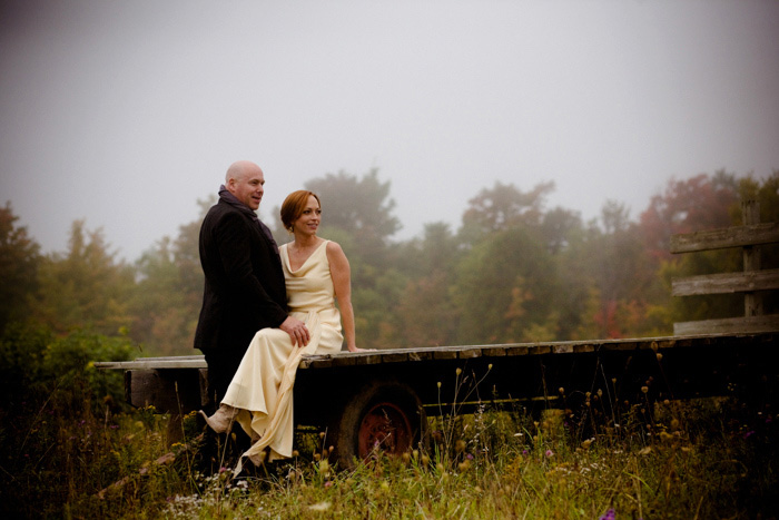 bride and groom portrait on the farm