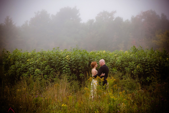 bride and groom portrait on the farm