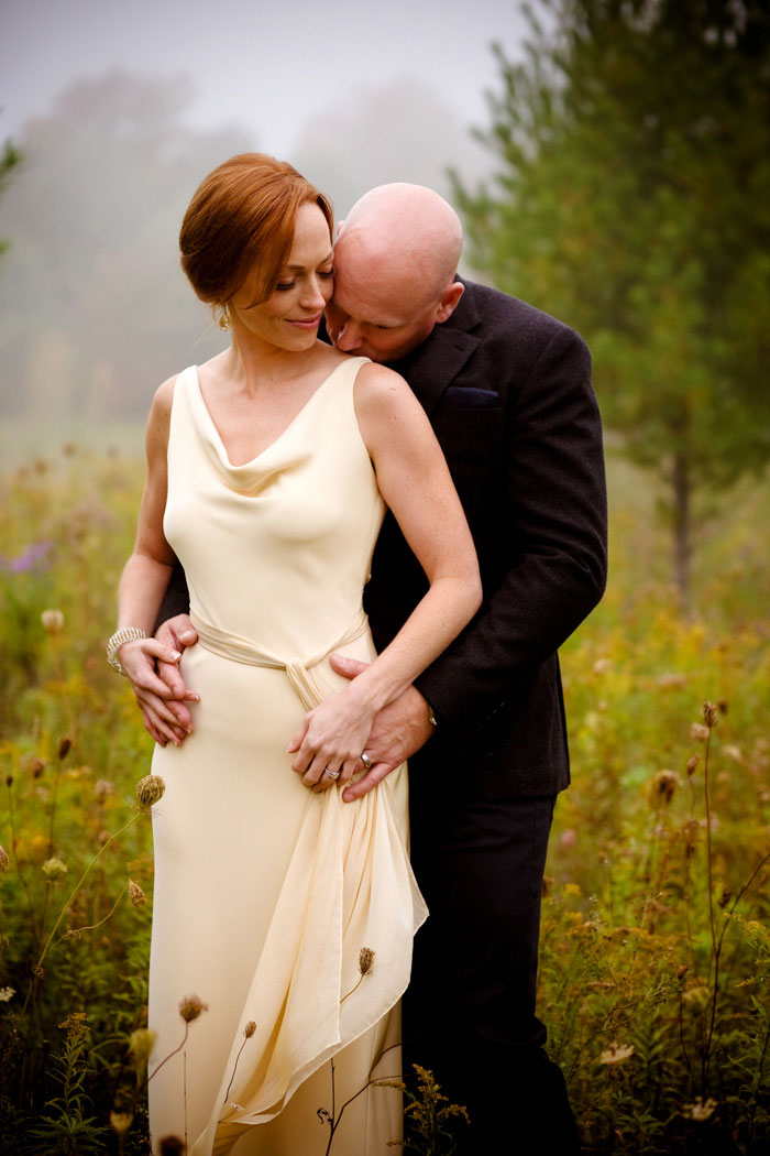 bride and groom portrait on the farm