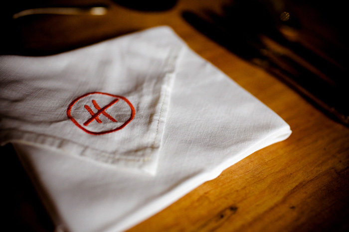 embroidered napkin