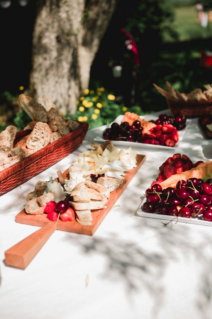 wedding reception spread