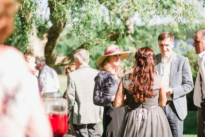 wedding guests at outdoor reception