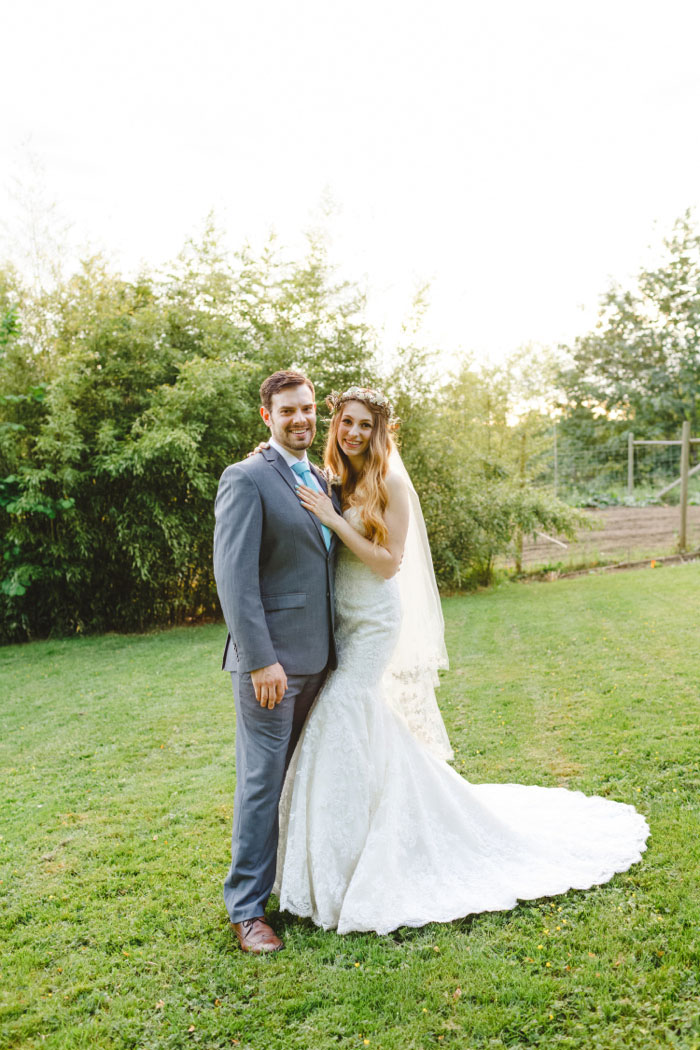 bride and groom portrait on the farm