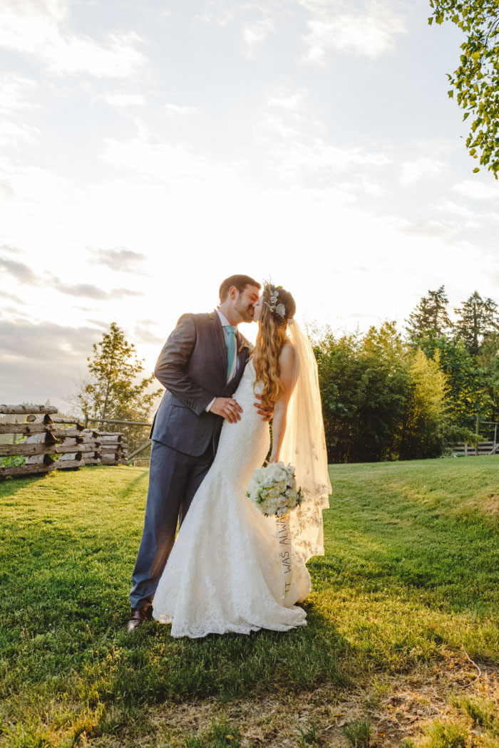 bride and groom portrait on the farm