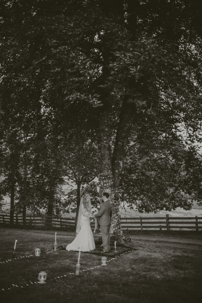 outdoor farm elopement ceremony