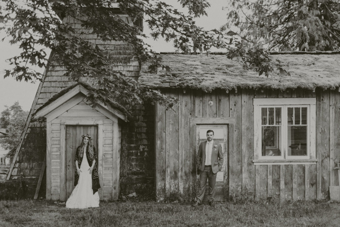 bride and groom portrait on the farm