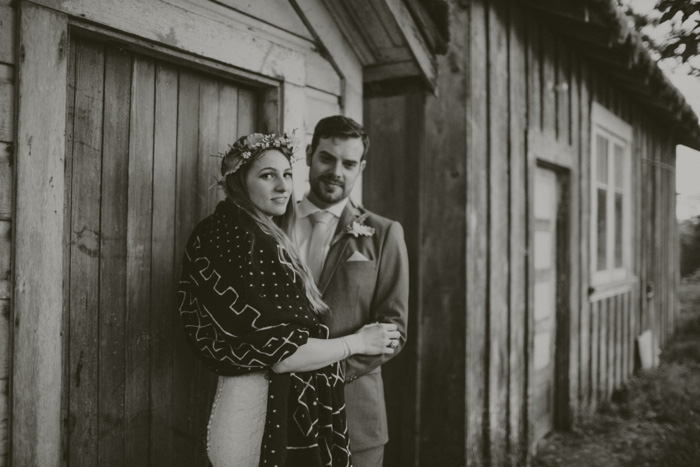 bride and groom portrait on the farm