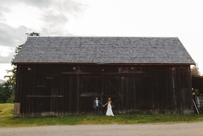 bride and groom portrait on the farm