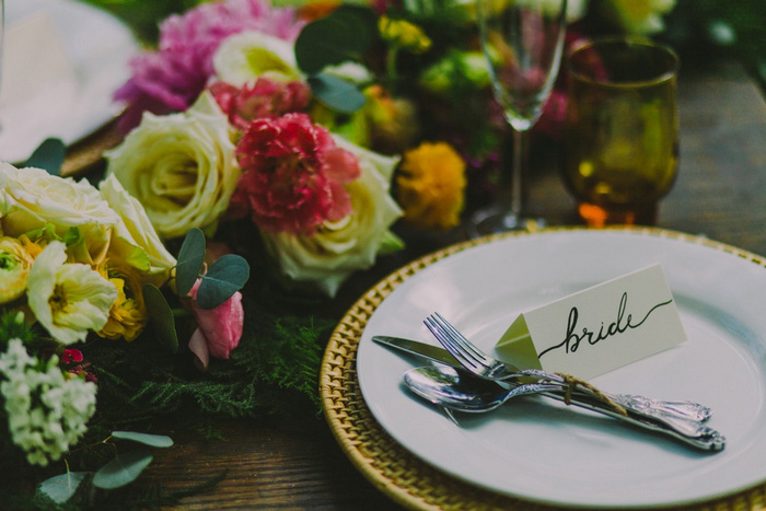 sweetheart table place setting