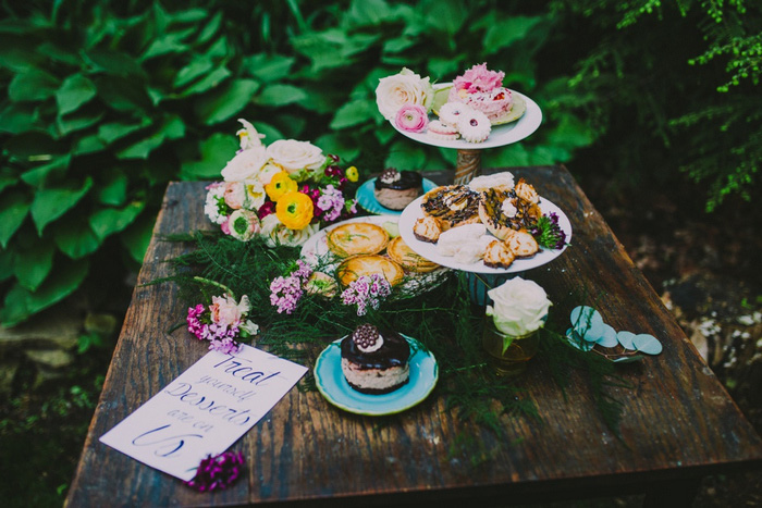 Styled shoot dessert table