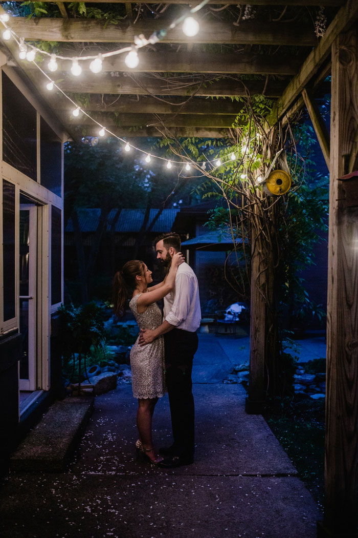 bride and groom dancing