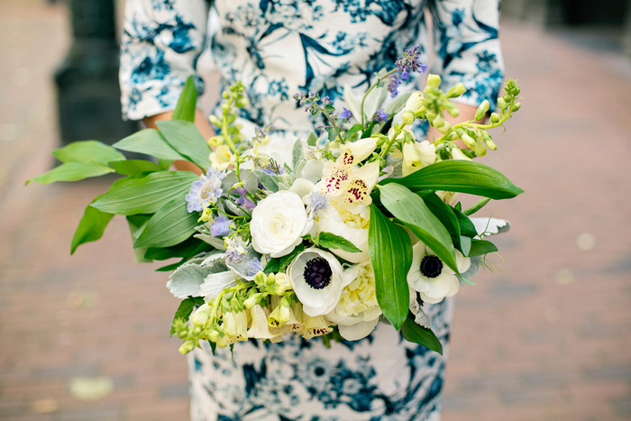 white, yellow and green wedding bouquet