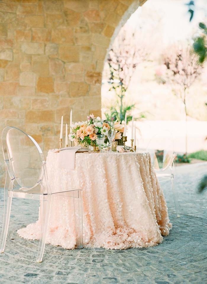 Peach-Sequin-Tablecloth