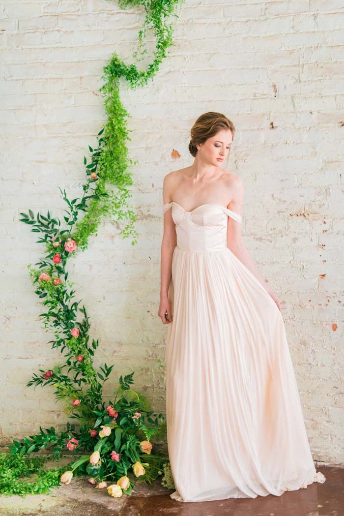 Blush-Pink-Off-Shoulder-Elopement-Dress