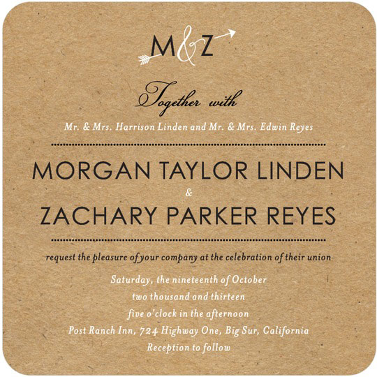 Wedding paper diva invitation