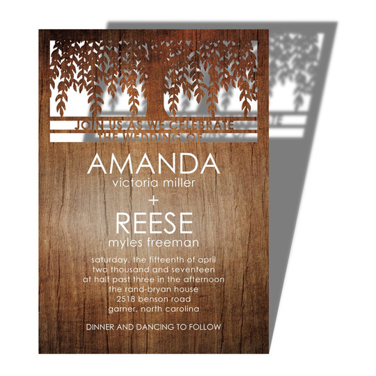 Laser cut wedding invitation