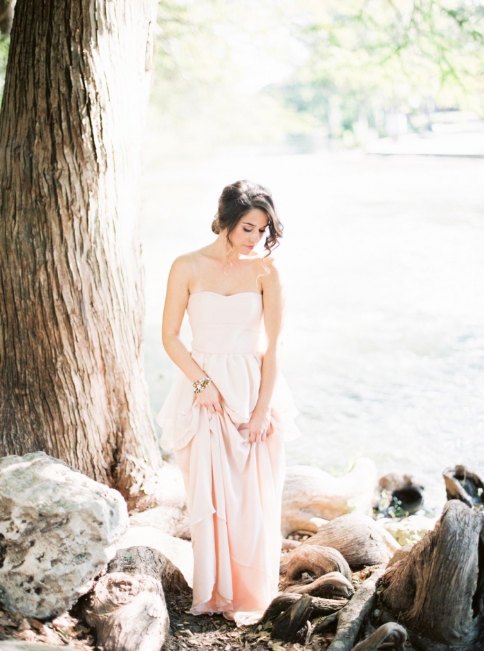 Blush Chiffon Wedding Dress