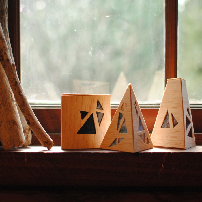 Geometric Wooden Luminaries